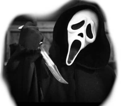 Horror movie killer mask flash tattoo design