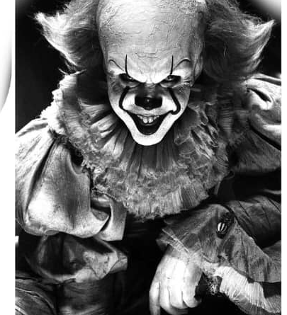 Evil clown horror flash tattoo design